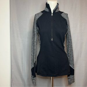 Lululemon Race Your Pace Half Zip Black Grey Pullover Size 6